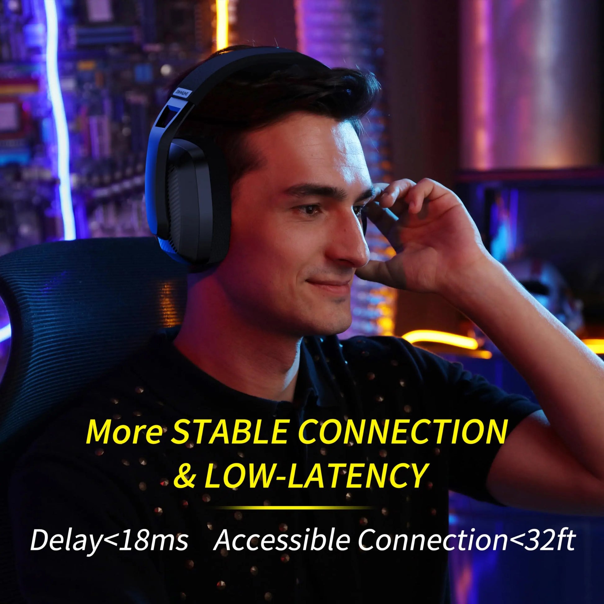 BINNUNE 2.4Ghz Wireless Gaming Headset with Mic for PS5 PS4 PC Mac Playstation Bluetooth Gaming Headset with Microphone